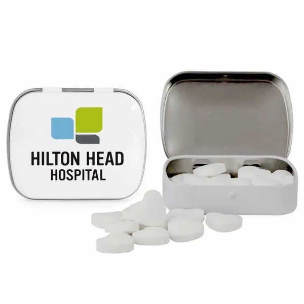 Domed Tin with Heart Shaped Mints - Custom Banners Now