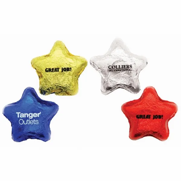 Imprinted Chocolate Foiled Stars - Custom Banners Now