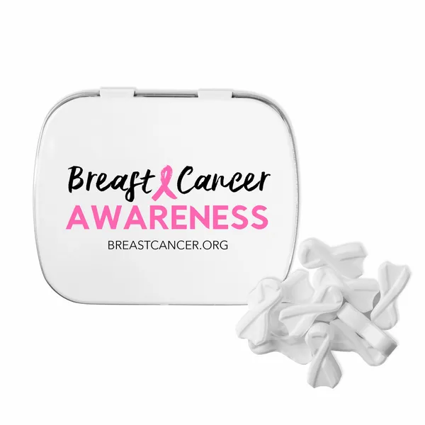 Domed Tin with Ribbon Shaped Mints - Custom Banners Now