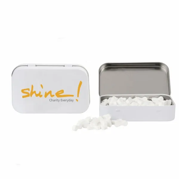 Rectangular Tin with Ribbon Shaped Mints - Custom Banners Now
