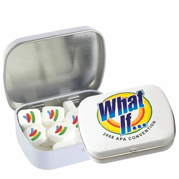 Domed Tin - Imprinted Square Mints - Custom Banners Now