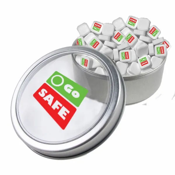 Large Top View Tin - Imprinted Square Mints - Custom Banners Now