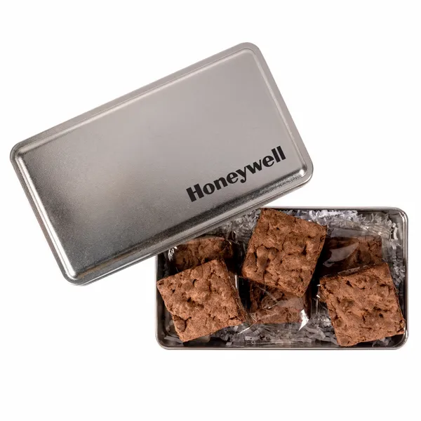 Fresh Beginnings 6 Fudge Brownies in Tin - Custom Banners Now