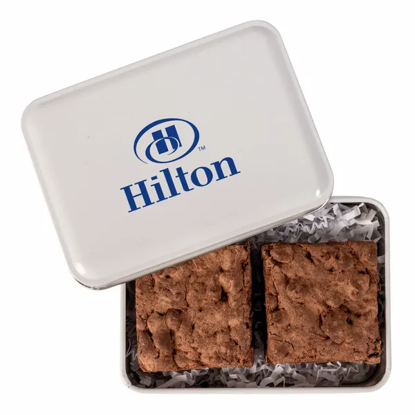 Fresh Beginnings 2 Fudge Brownies in Tin - Custom Banners Now