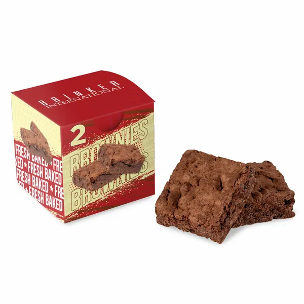 Fresh Beginnings 2 Fudge Brownies in Cube - Custom Banners Now