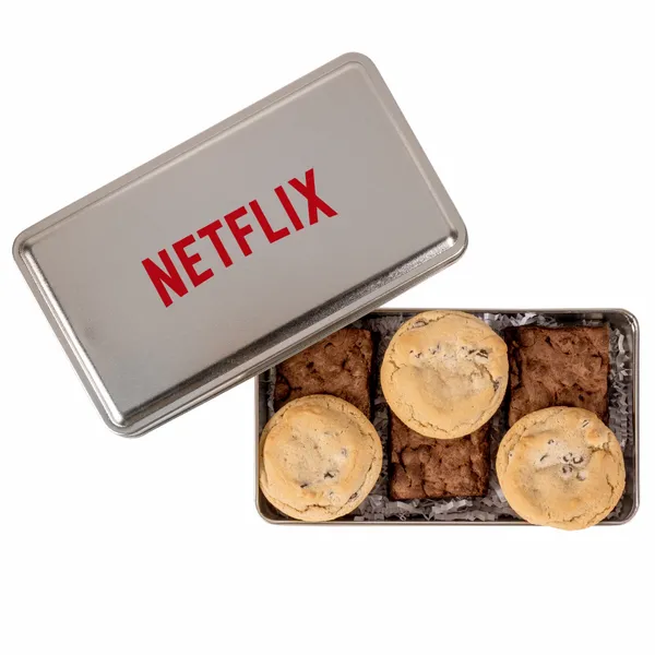 Fresh Beginnings Fudge Brownies & Chocolate Chip Cookies in Tin - Custom Banners Now