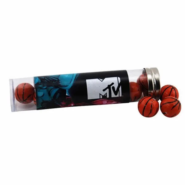 Tube with Chocolate Basketballs 6" tube - Custom Banners Now