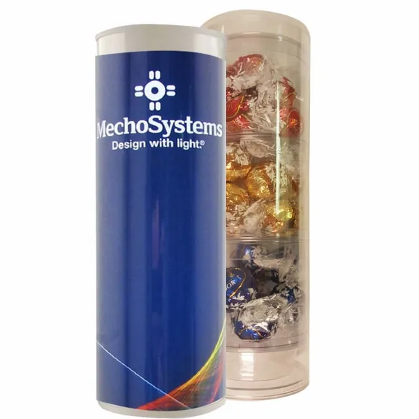 3 Piece Holiday Gift Tube with Lindor Truffles - Custom Banners Now