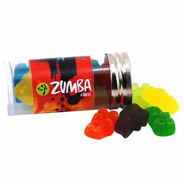 Clever Candy Small 3" Candy Tube with Gummy Bears - Custom Banners Now