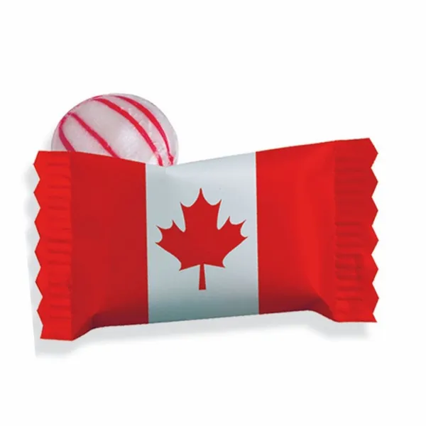 Individual Canadian Peppermint Stock Wrapped Candy - Custom Banners Now