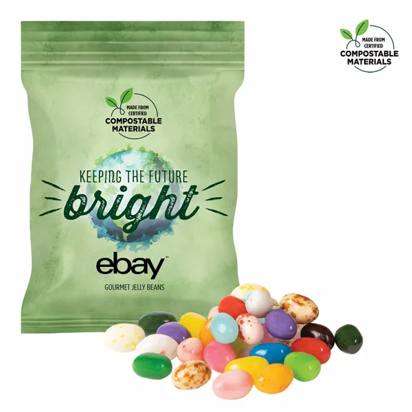 2oz. ECO-Digibag, Compostable & Full Color, Gourmet Jelly Beans - Custom Banners Now
