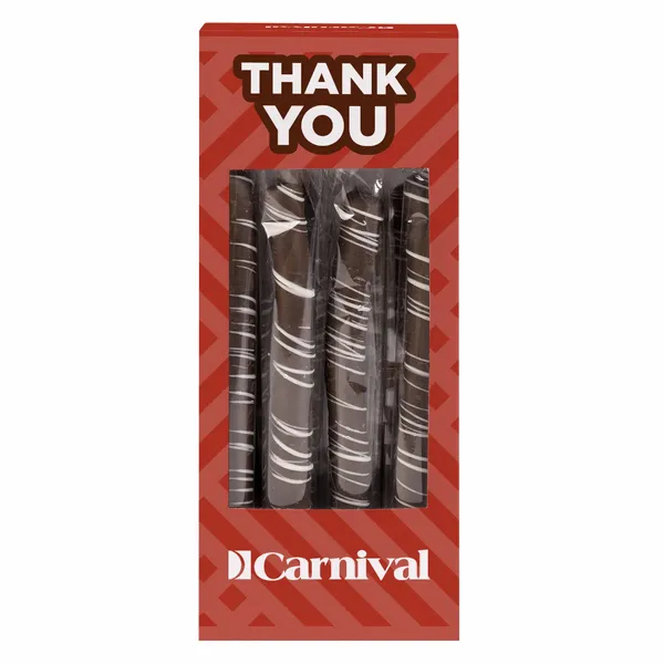 Pretzel Rods - Dark Chocolate With White Drizzle - Custom Banners Now