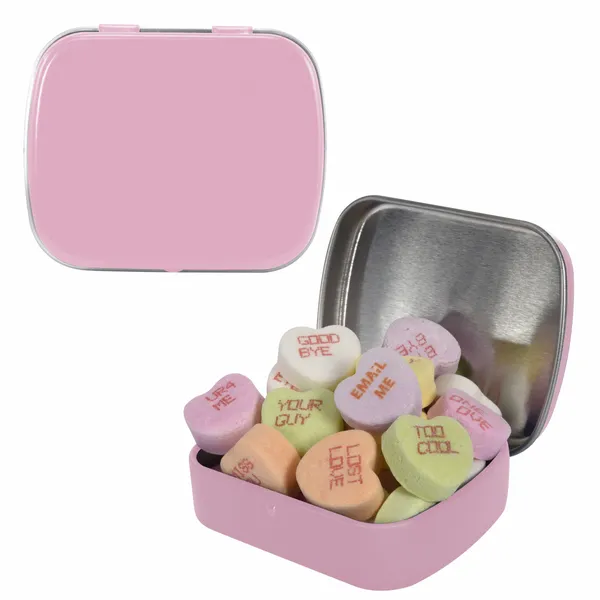 Small Mint Tin with Conversation Hearts - Custom Banners Now