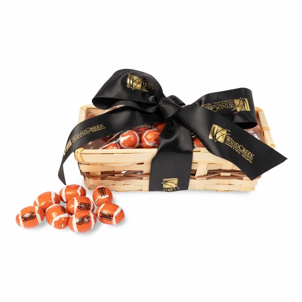 Gift Basket with Chocolate Footballs - Custom Banners Now