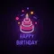 Happy Birthday with Cake Neon Sign - Custom Banners Now