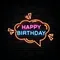 Happy Birthday in Bubble Thought Neon Sign - Custom Banners Now