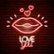 Lips with Love You Neon Sign - Custom Banners Now