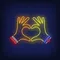 Woman Hands Heart Gesture Neon Sign - Custom Banners Now