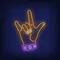 Rock Gesture Neon Sign - Custom Banners Now