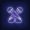 Crossed Microphone Neon Sign - Custom Banners Now