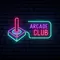Retro Joystick Arcade Club Neon Sign - Custom Banners Now