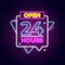 Open 24 Hours with Abstract Shapes Neon Sign - Custom Banners Now