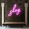 Glowing Slay Pink Neon Sign - Custom Banners Now