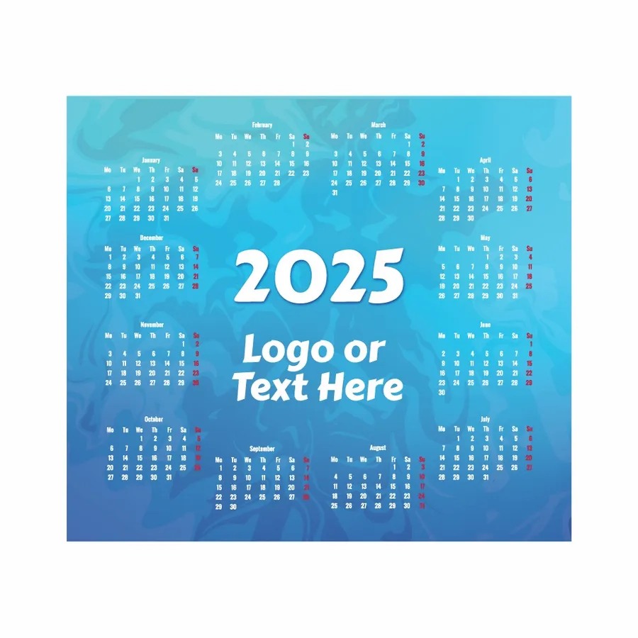 Light Blue Calendar Mouse Pad - Custom Banners Now