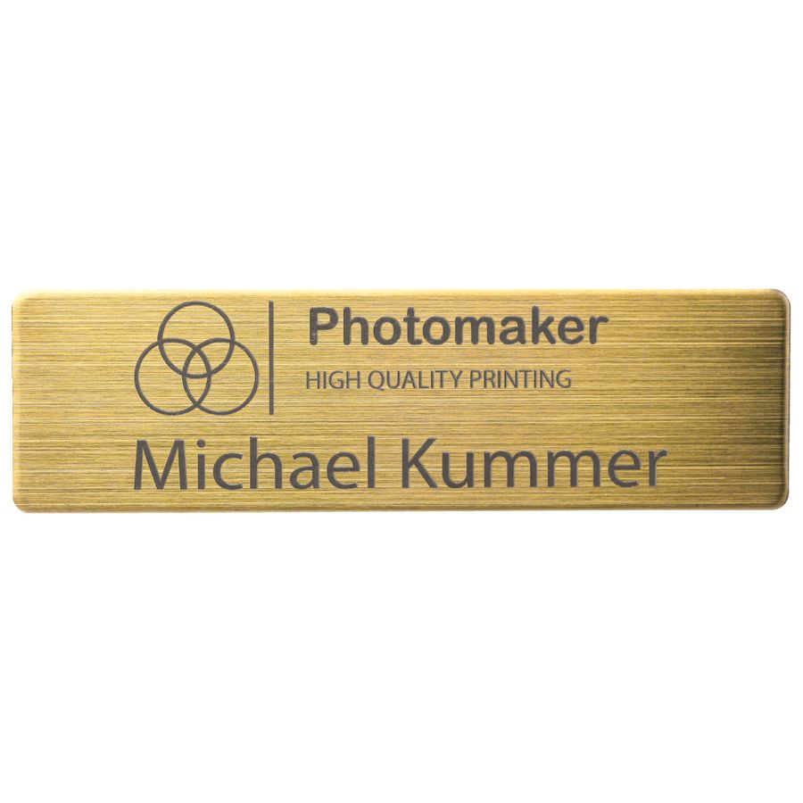 Engraved Metal Name Badges - Custom Banners Now
