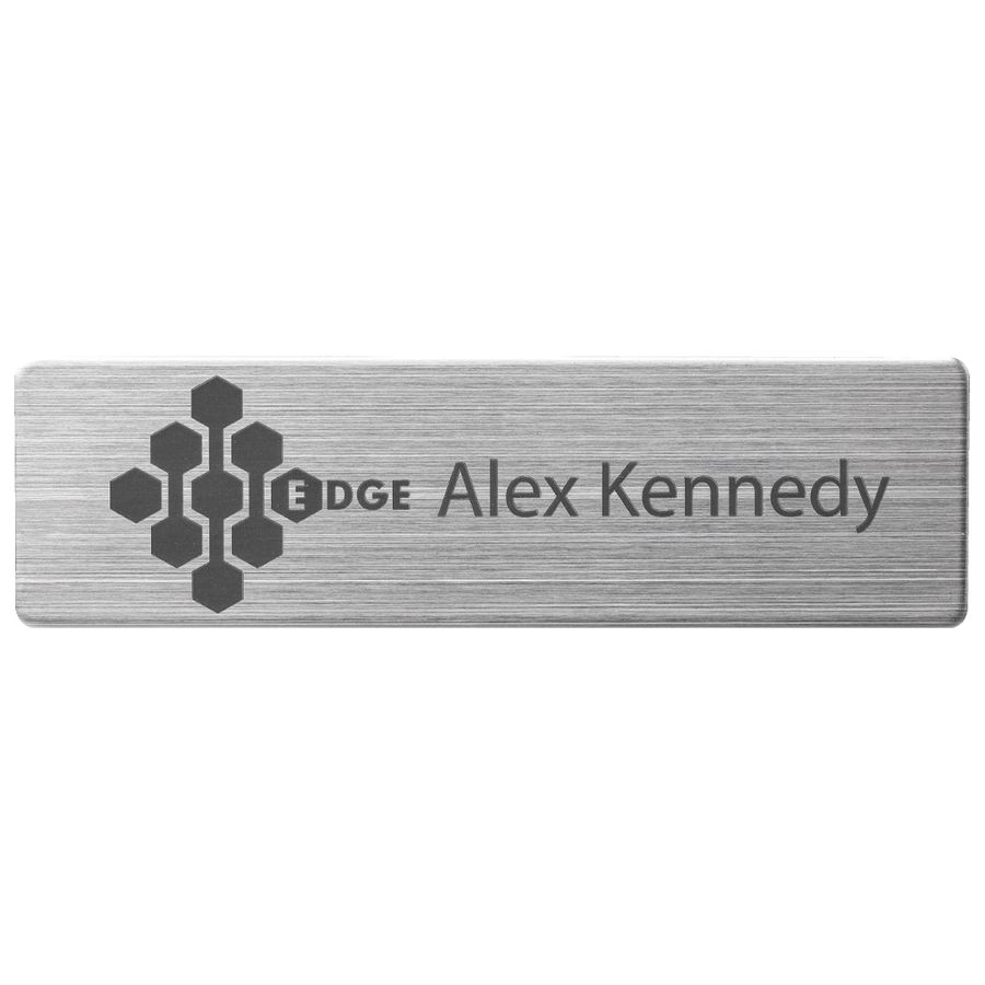 Engraved Metal Name Badges - Custom Banners Now
