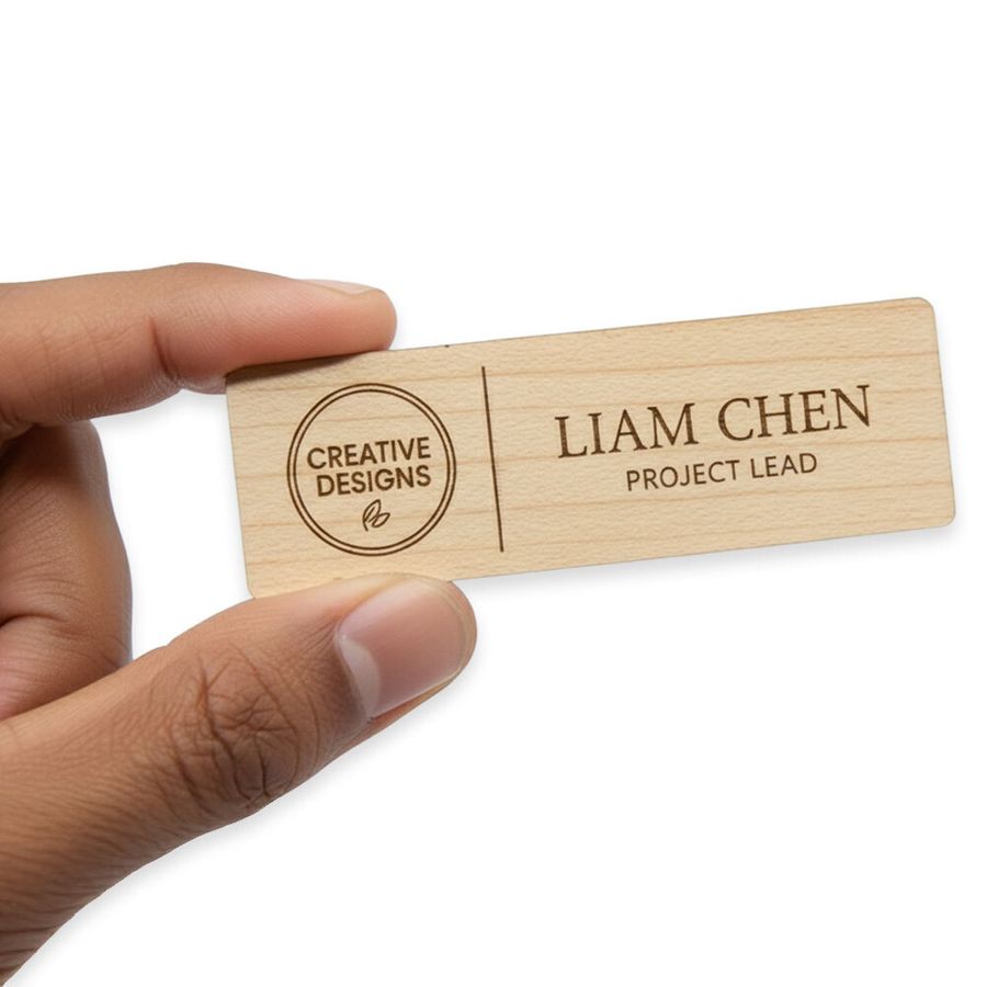 Wooden Name Badges - Custom Banners Now