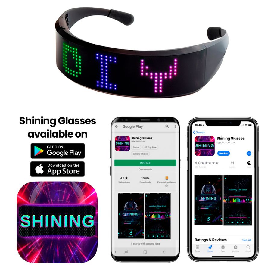 LED Light Up Glasses with Bluetooth - Custom Banners Now