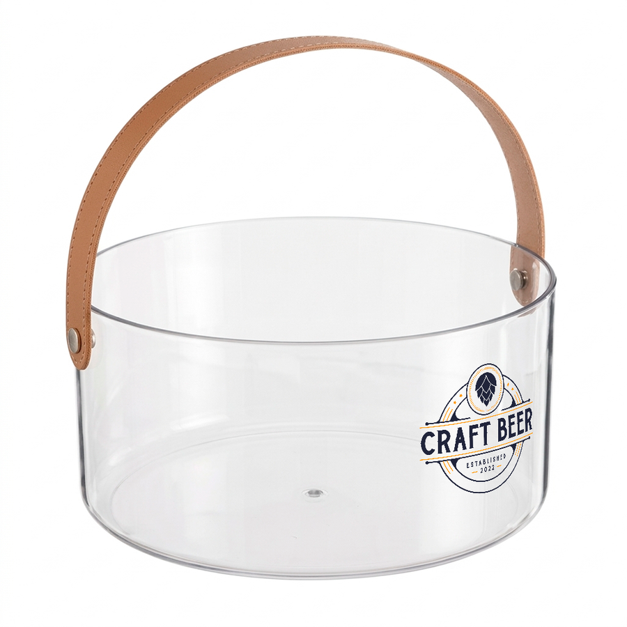 Leather-Strap Clear Drink Buckets - Custom Banners Now