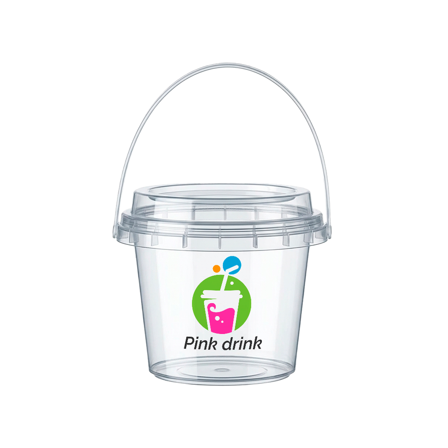 Premium Transparent Drink Buckets - Custom Banners Now