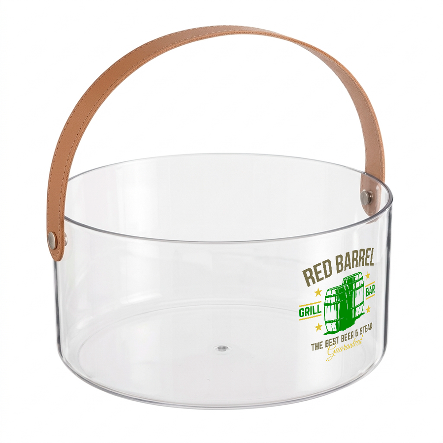 Leather-Strap Clear Drink Buckets - Custom Banners Now