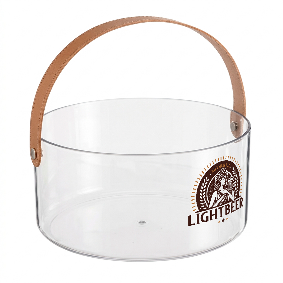 Leather-Strap Clear Drink Buckets - Custom Banners Now