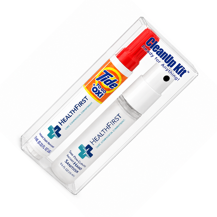 CleanUp Kit - Tide® to Go + Oxi and Sani-Pen® Clipless™ Travel Kits - Custom Banners Now