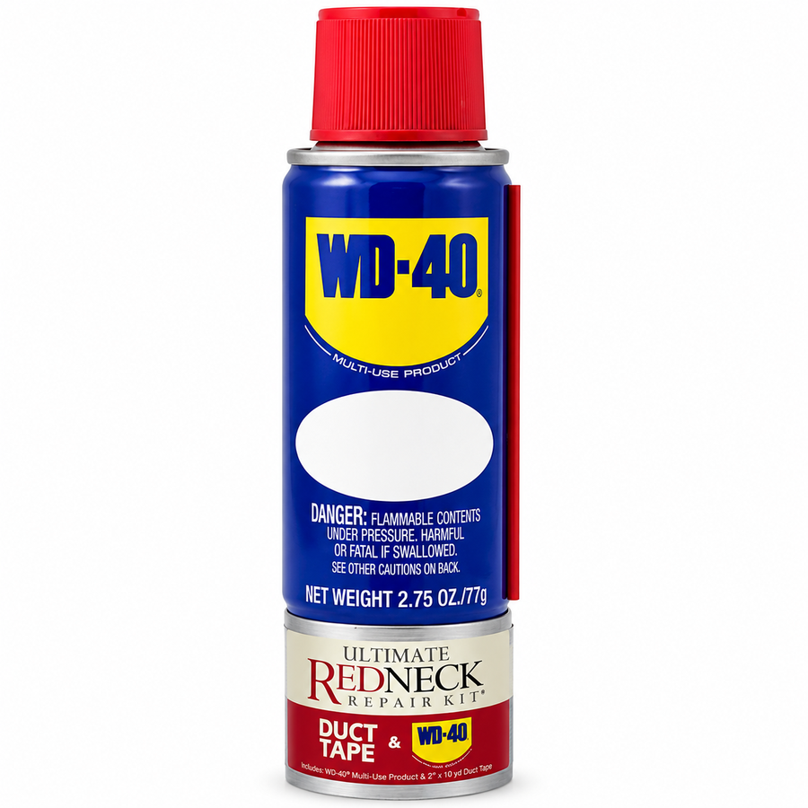 Ultimate Redneck Repair Kits, WD-40 2.75 oz Handy Cans and 6 yards of Duct Tapes - Custom Banners Now