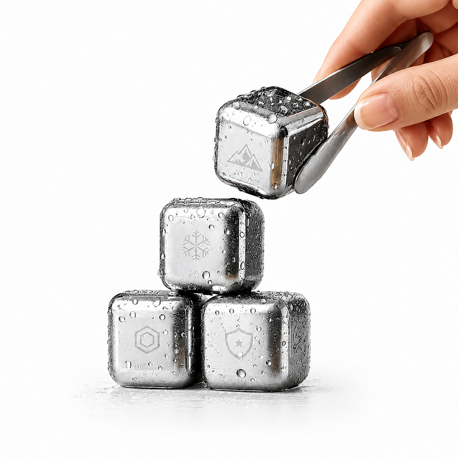 Silver Stainless Steel Ice Cubes - Custom Banners Now
