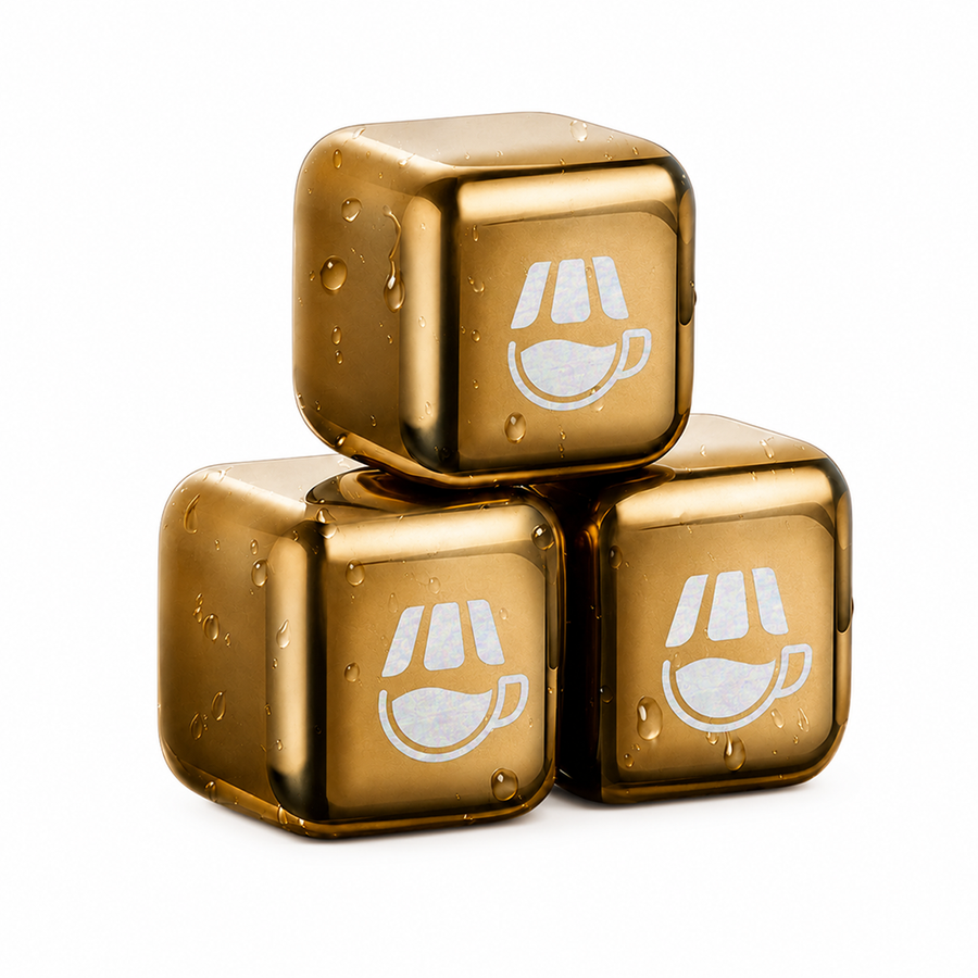 Gold Stainless Steel Ice Cubes - Custom Banners Now