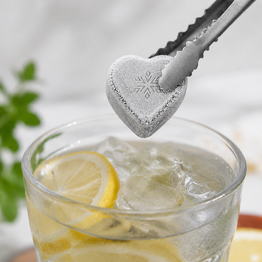 Heart-Shaped Stainless Steel Ice Cubes - Custom Banners Now