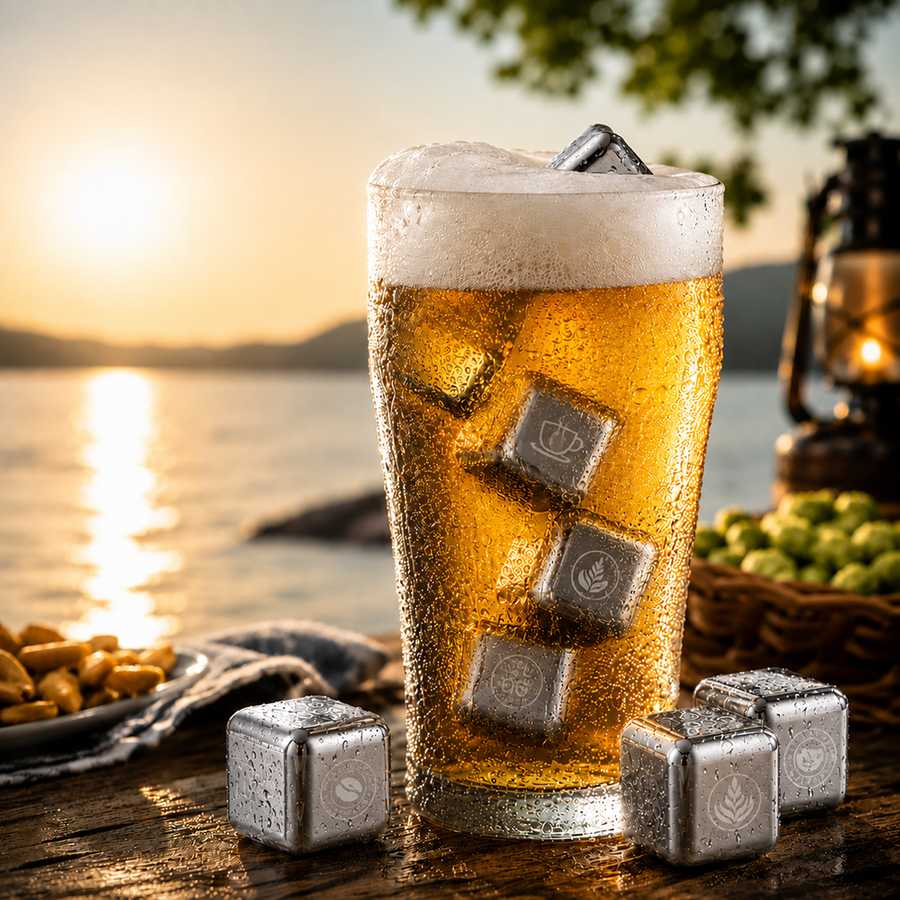 Silver Stainless Steel Ice Cubes - Custom Banners Now