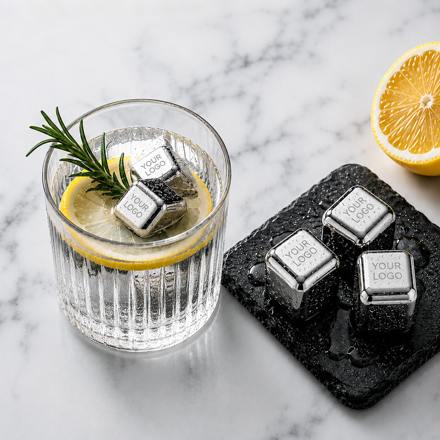 Silver Stainless Steel Ice Cubes - Custom Banners Now