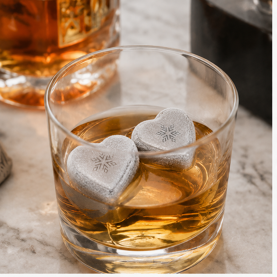 Heart-Shaped Stainless Steel Ice Cubes - Custom Banners Now