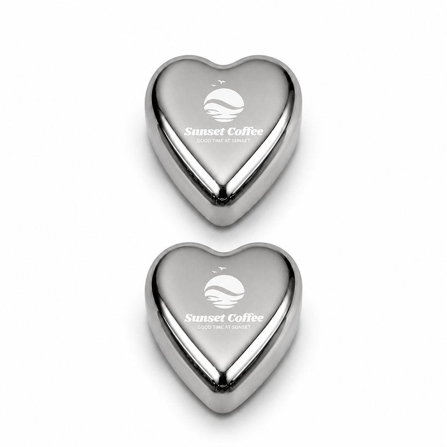 Heart-Shaped Stainless Steel Ice Cubes - Custom Banners Now