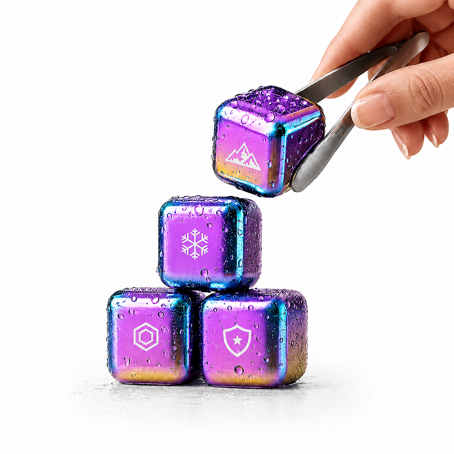 Rainbow Stainless Steel Ice Cubes - Custom Banners Now