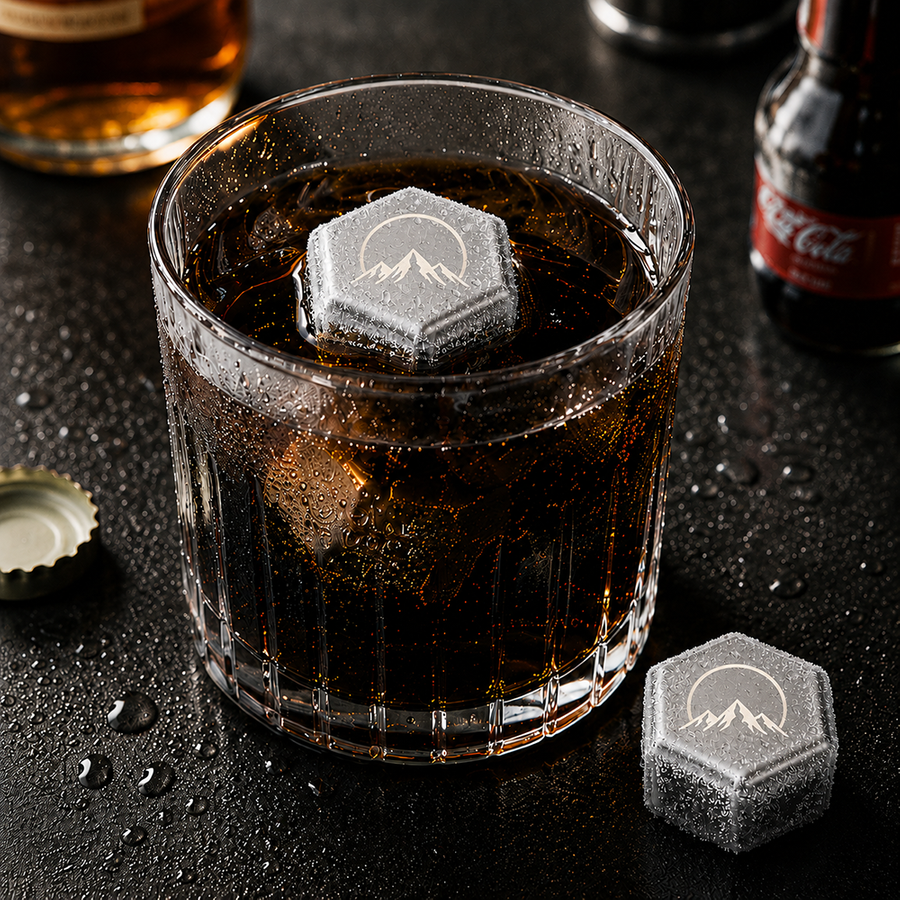 Hexagon Stainless Steel Ice Cubes - Custom Banners Now
