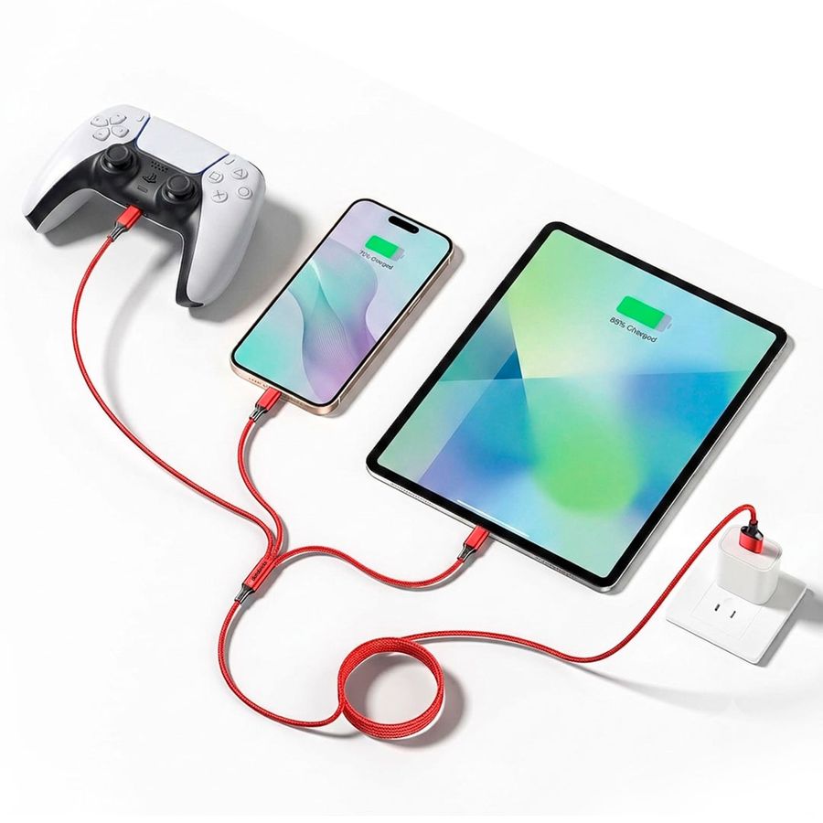 Nylon Braided 3-in-1 Charging Cables - Custom Banners Now