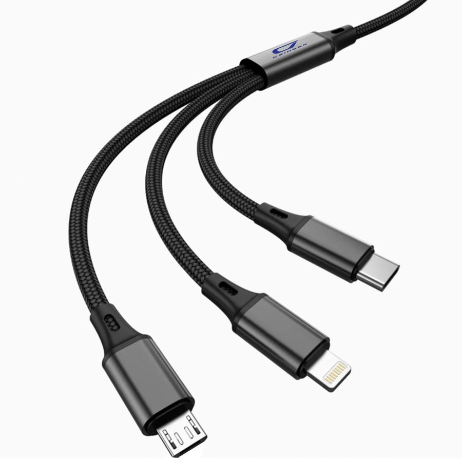 Nylon Braided 3-in-1 Charging Cables - Custom Banners Now