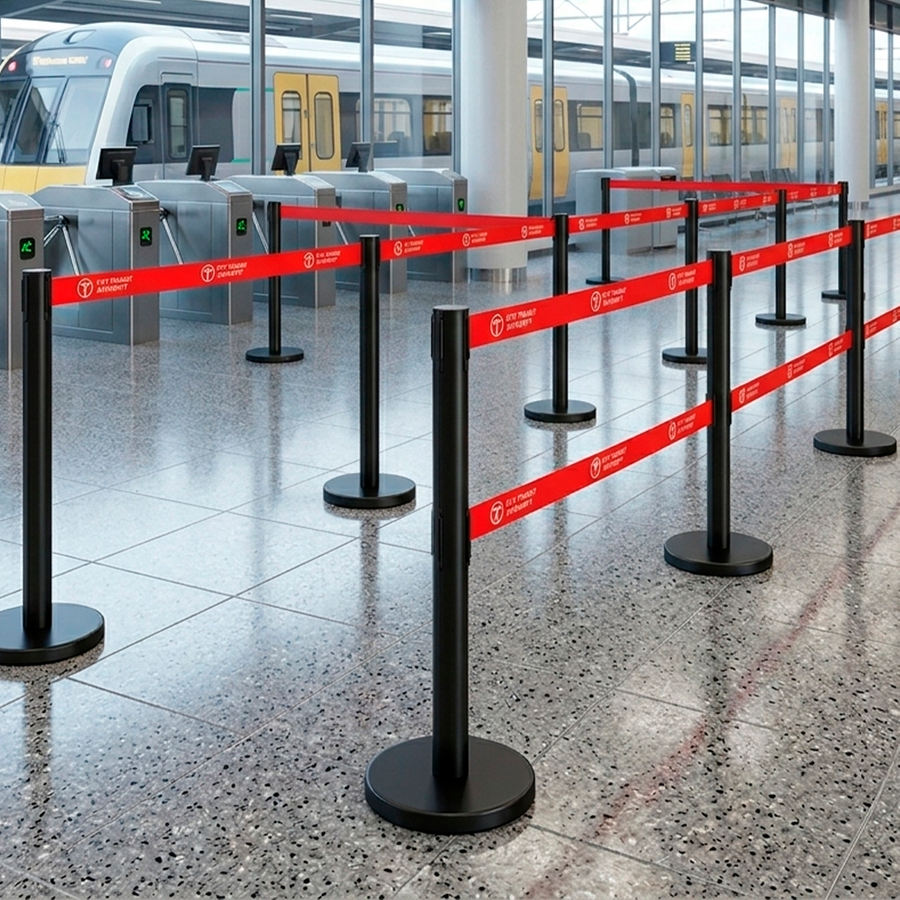 Dual Belts Stanchions - Custom Banners Now